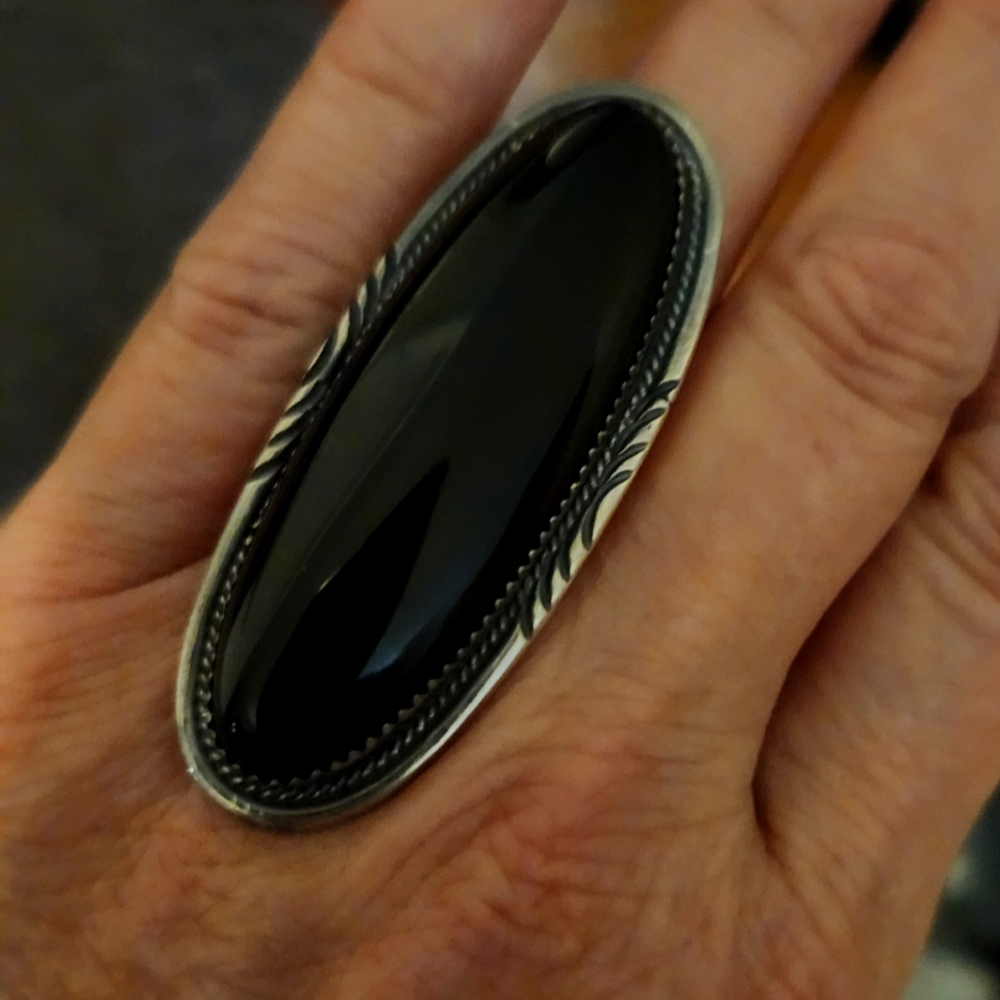 Native made (M&S) black onyx ring